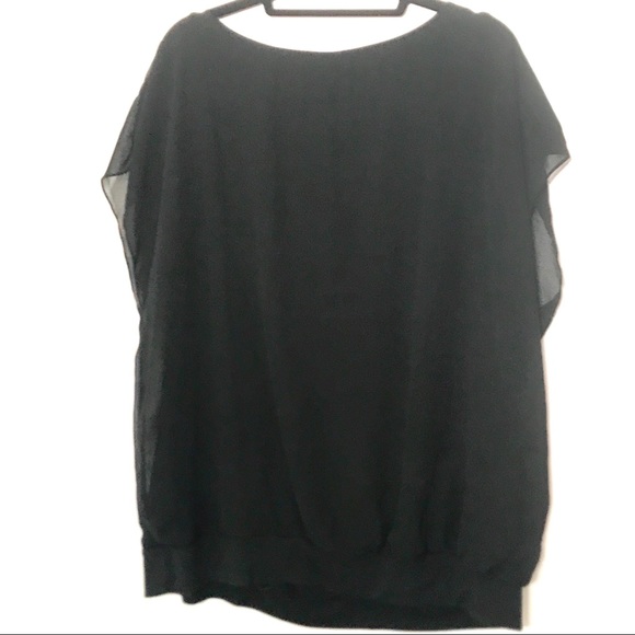 GORGEOUS BLACK CHIFFON EMBELLISHED TOP - Picture 4 of 16